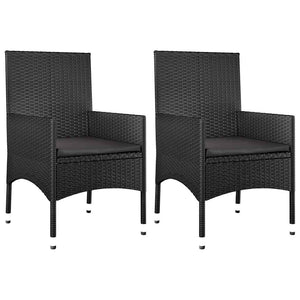 Set Divani da Giardino 4 pz con Cuscini Nero in Polyrattan 319498