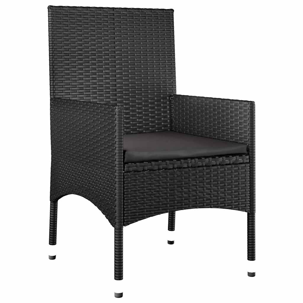 Set Divani da Giardino 4 pz con Cuscini Nero in Polyrattan 319498