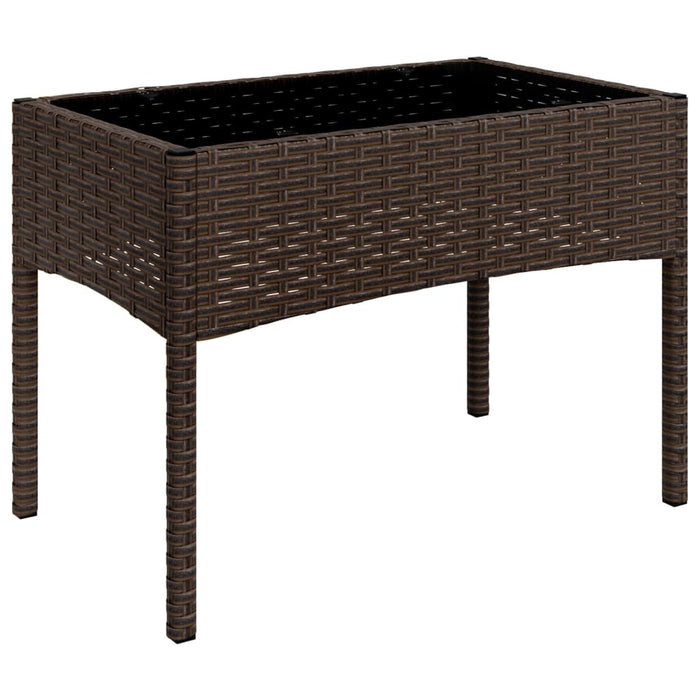 Set Mobili da Giardino 4 pz con Cuscini in Polyrattan Marrone 319499