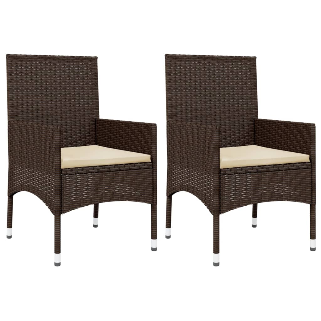 Set Mobili da Giardino 4 pz con Cuscini in Polyrattan Marrone 319499