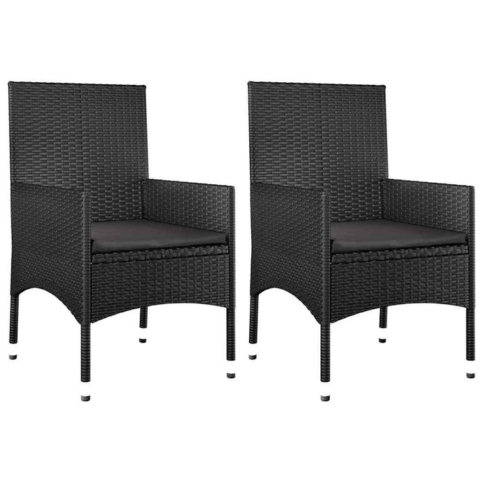 Set Divani da Giardino 4 pz con Cuscini Nero in Polyrattan 319502