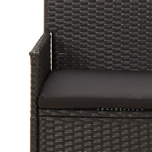 Set Divani da Giardino 4 pz con Cuscini Nero in Polyrattan 319502