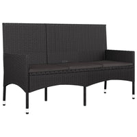 Set Divani da Giardino 4 pz con Cuscini Nero in Polyrattan 319502