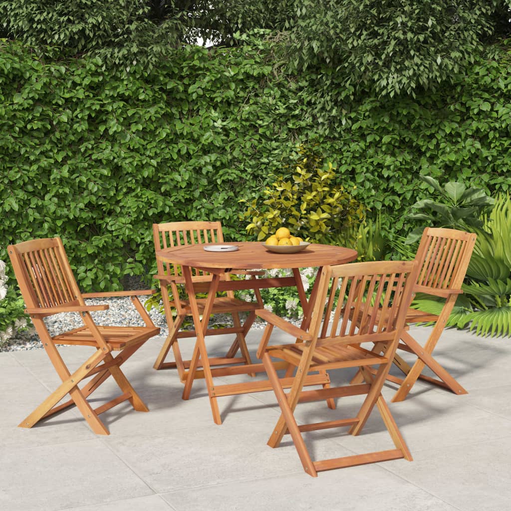 Set da Pranzo per Giardino 5 pz in Legno Massello di Acacia 3152897