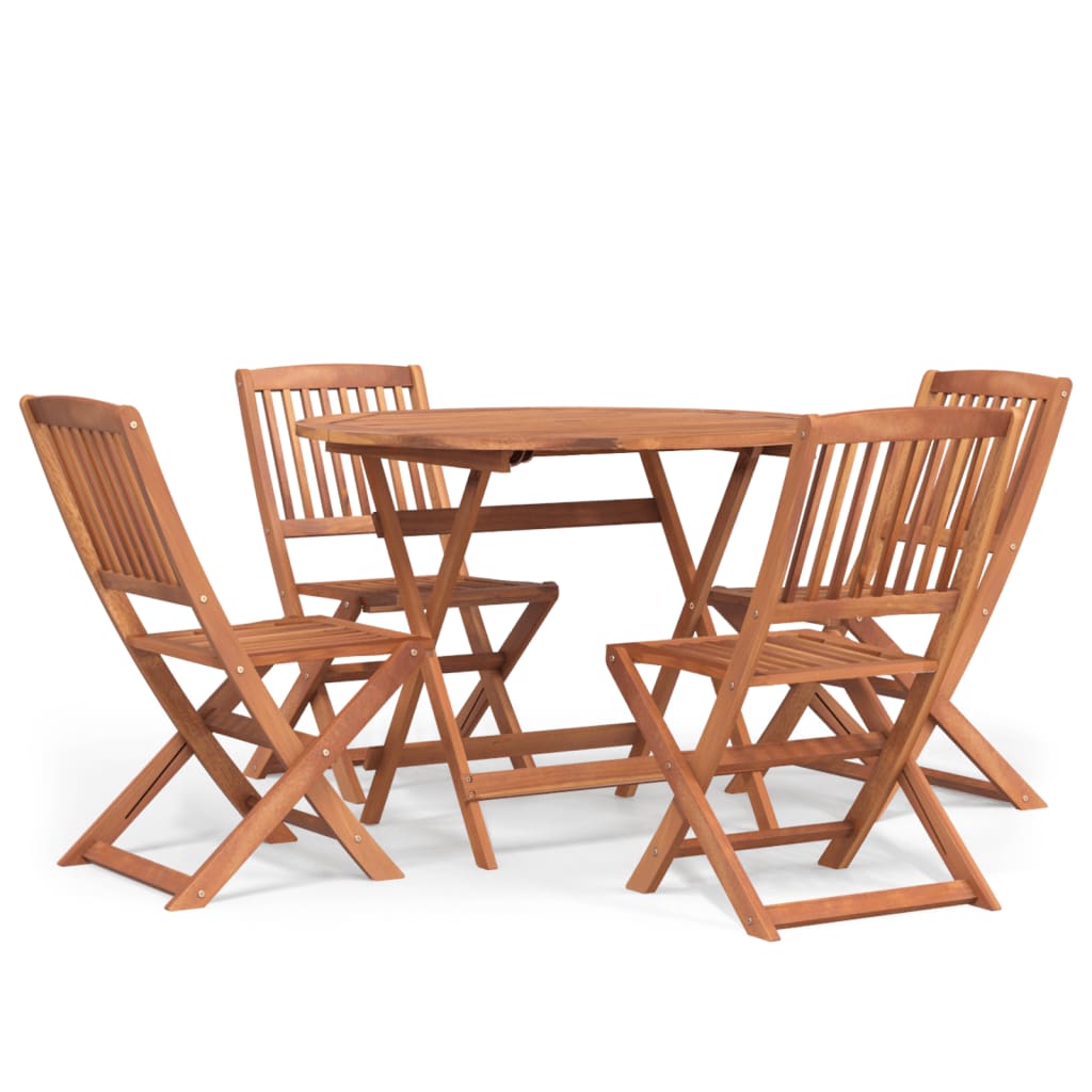 Set da Pranzo per Giardino 5 pz in Legno Massello di Acaciacod mxl 124168