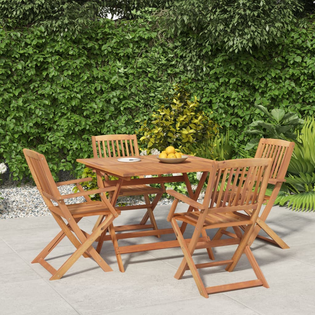 Set da Pranzo per Giardino 5 pz in Legno Massello di Acacia 3152899