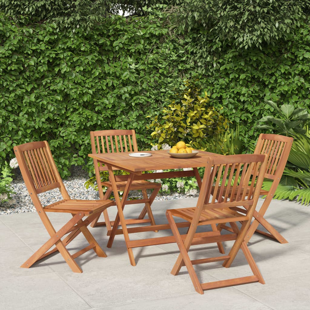 Set da Pranzo per Giardino 5 pz in Legno Massello di Acaciacod mxl 117428