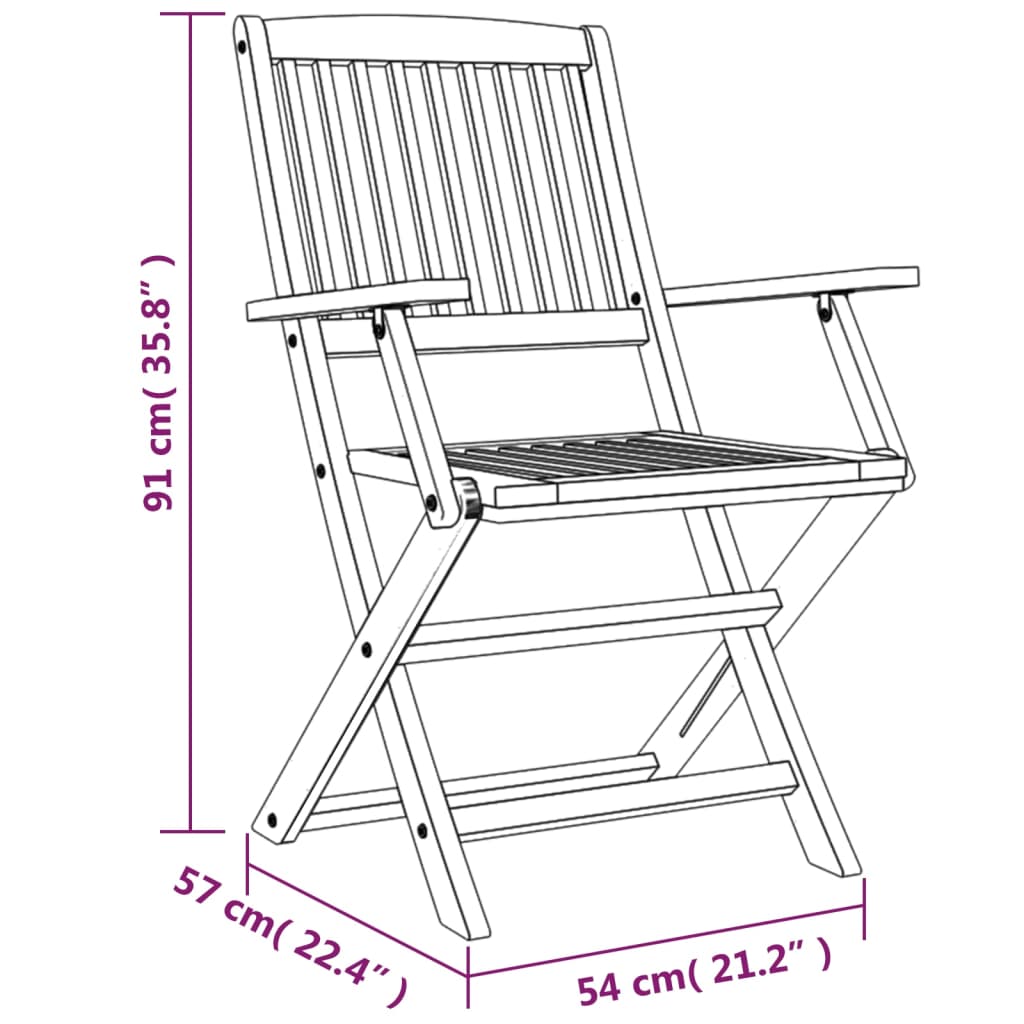 Set da Pranzo per Giardino 5 pz in Legno Massello di Acacia cod mxl 35263