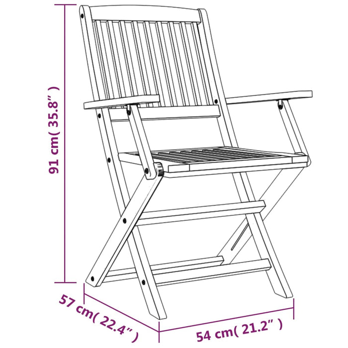 Set da Pranzo per Giardino 5 pz in Legno Massello di Acacia cod mxl 35263