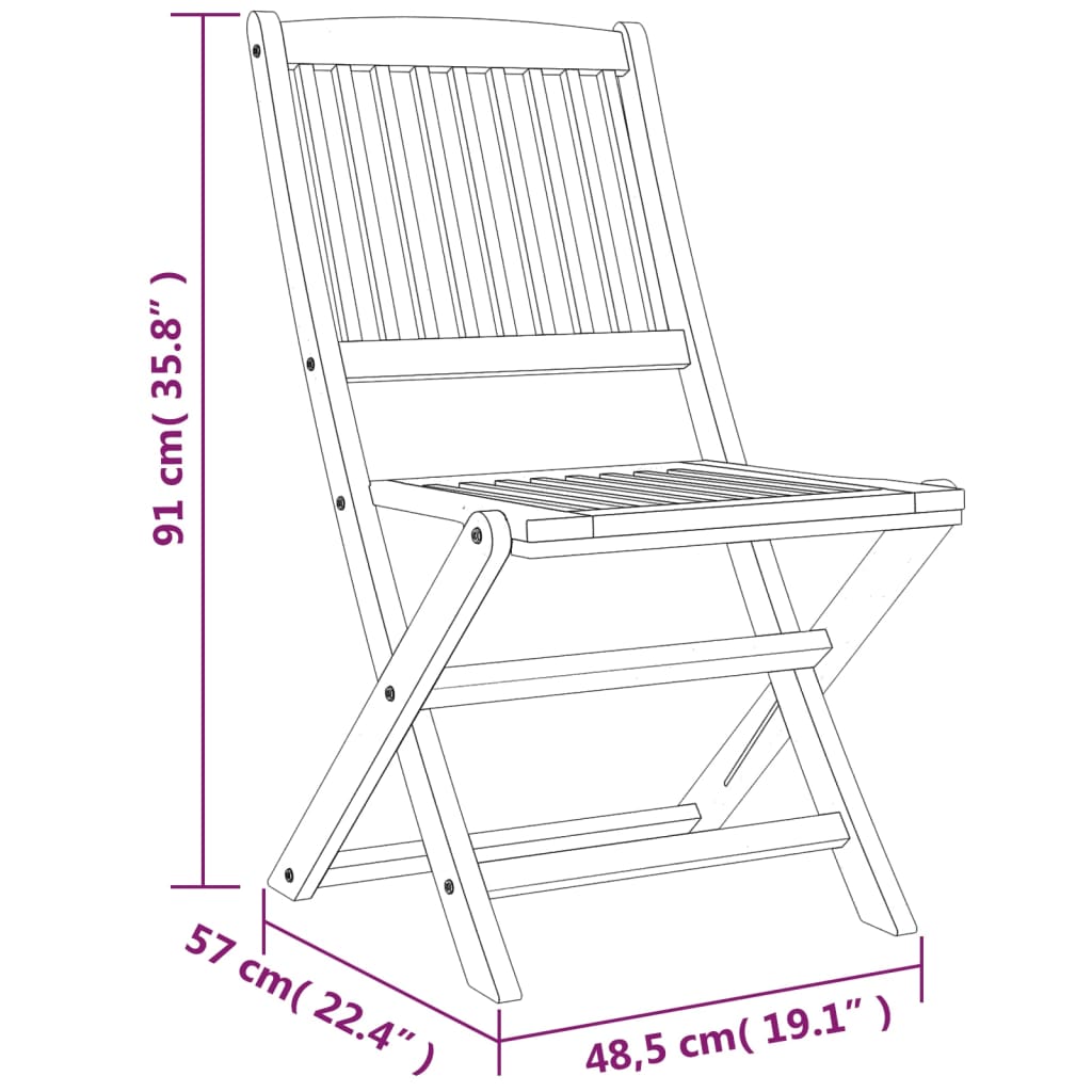 Set da Pranzo per Giardino 5 pz in Legno Massello di Acacia 3152902