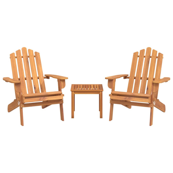 Set Salotto da Giardino Adirondack 3pz Legno Massello di Acacia 3152121