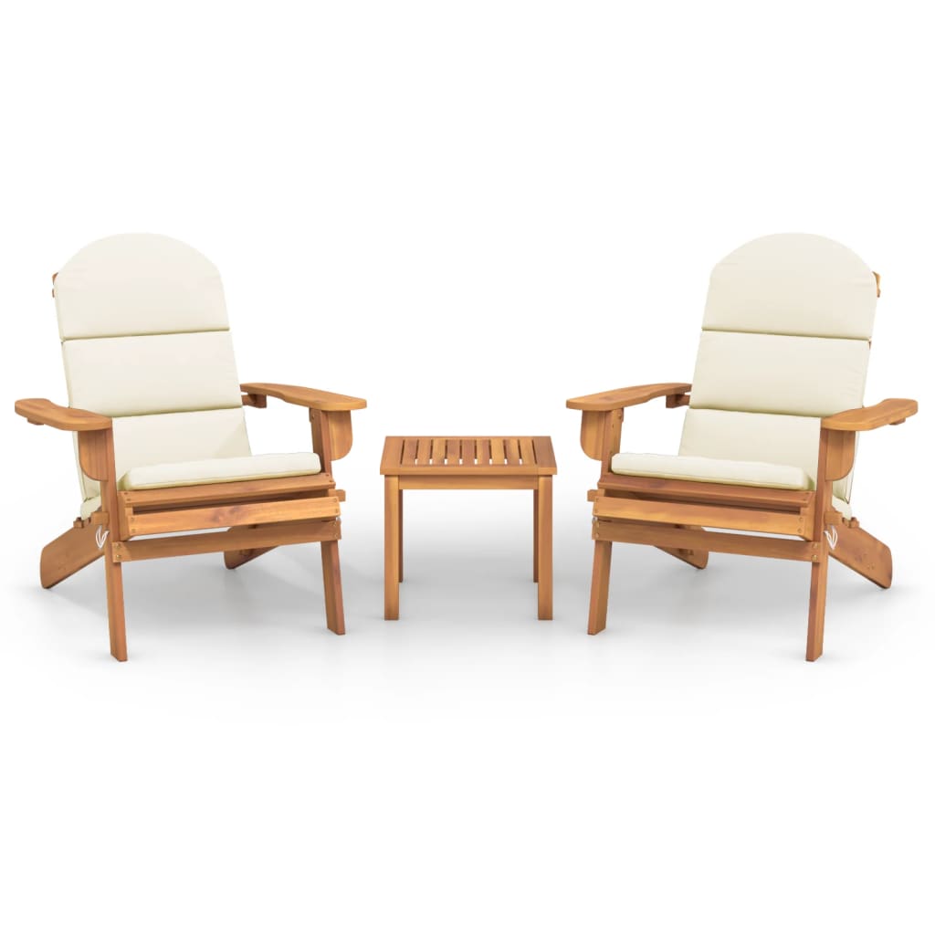 Set Salotto da Giardino Adirondack 3pz Legno Massello di Acaciacod mxl 126369