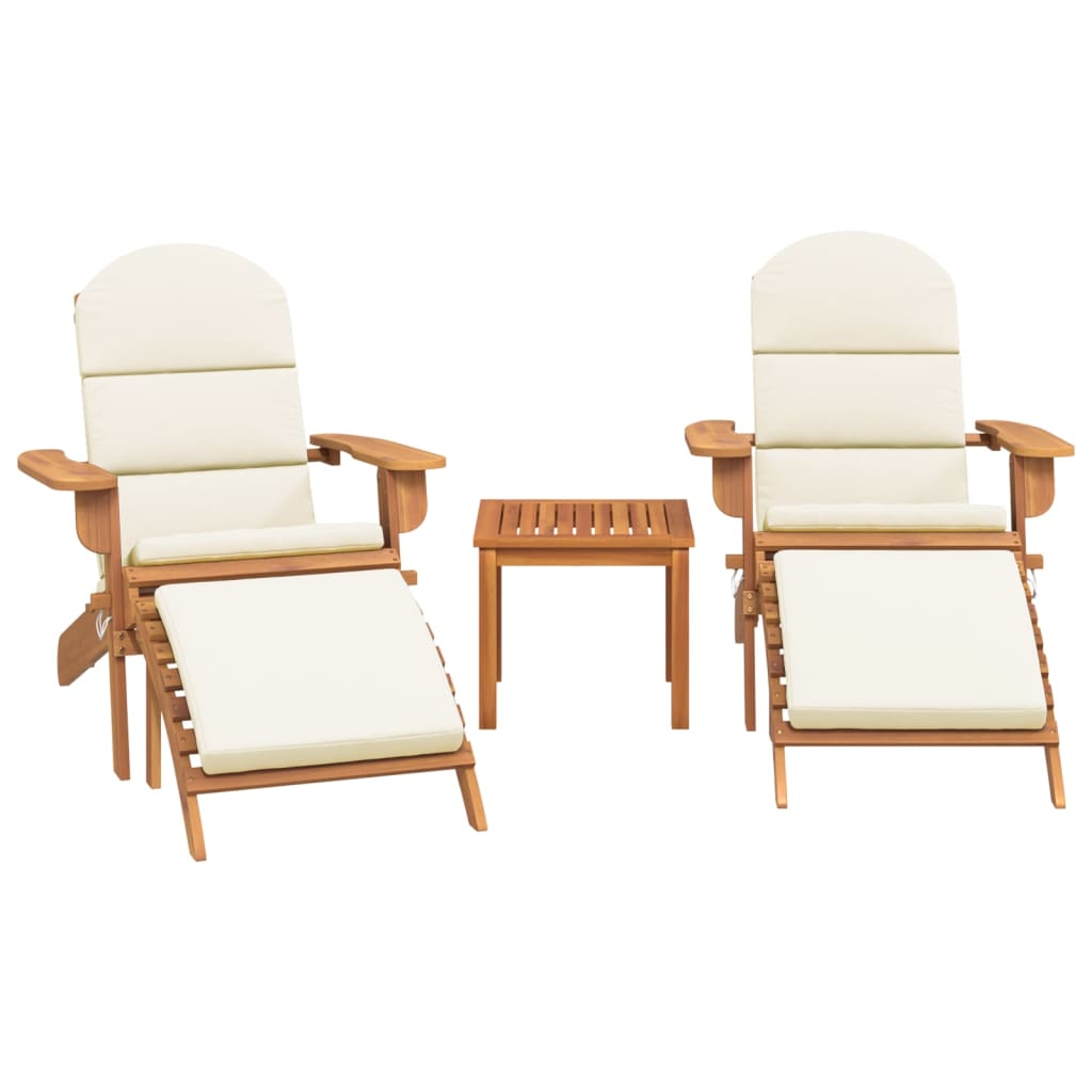 Set Salotto da Giardino Adirondack 3pz Legno Massello di Acacia 3152125