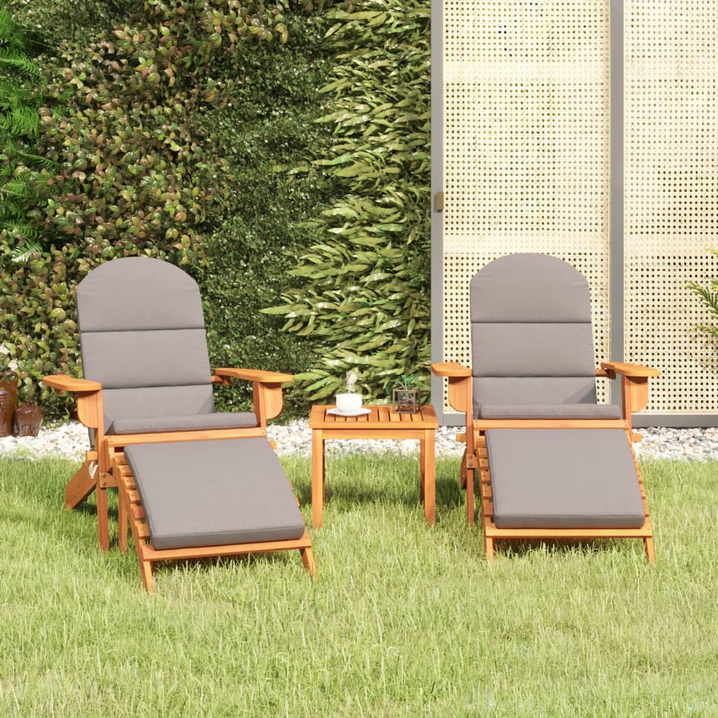 Set Salotto da Giardino Adirondack 3pz Legno Massello di Acacia 3152126