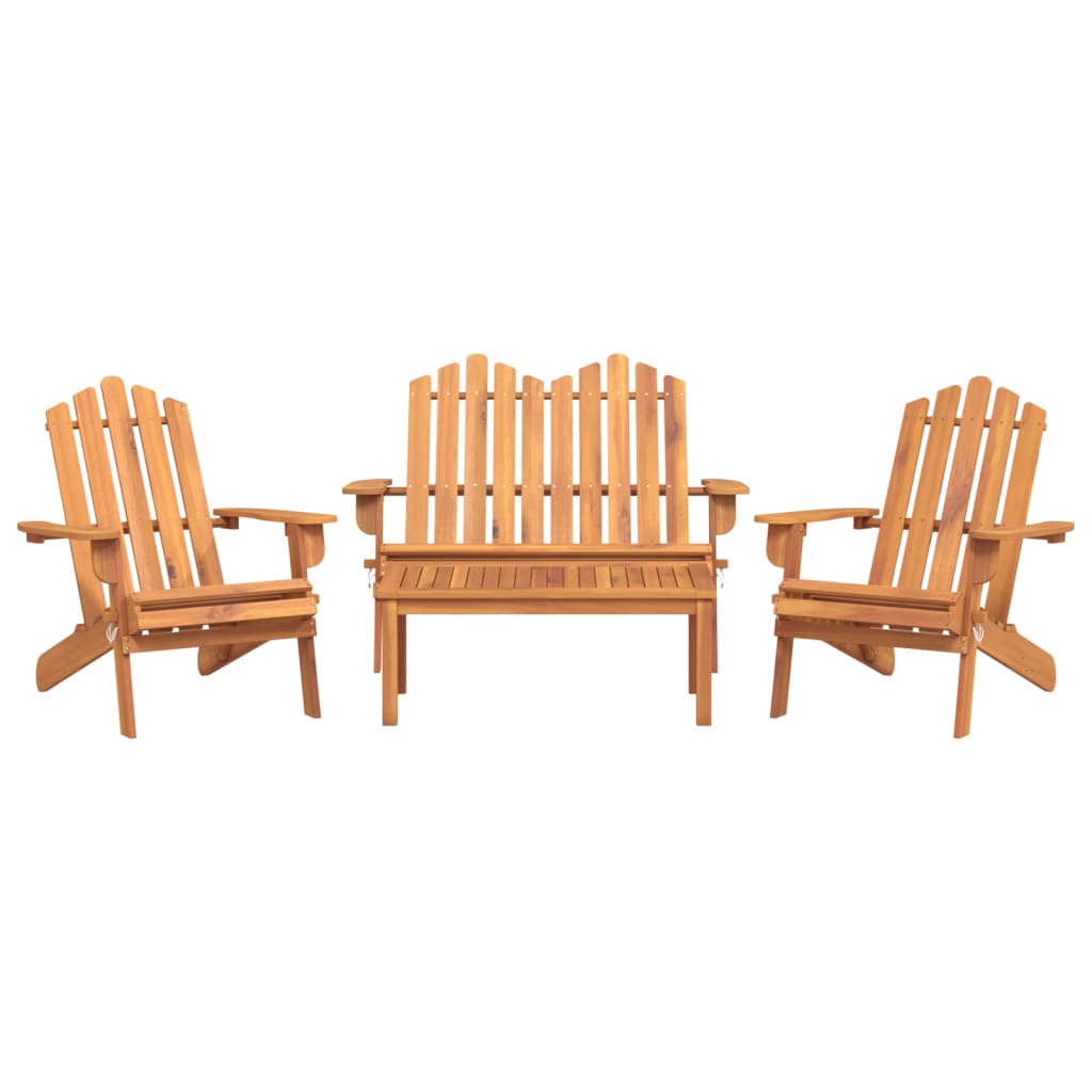 Set Salotto da Giardino Adirondack 4pz Legno Massello di Acaciacod mxl 102406