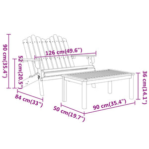 Set Salotto da Giardino Adirondack 4pz Legno Massello di Acacia 3152130