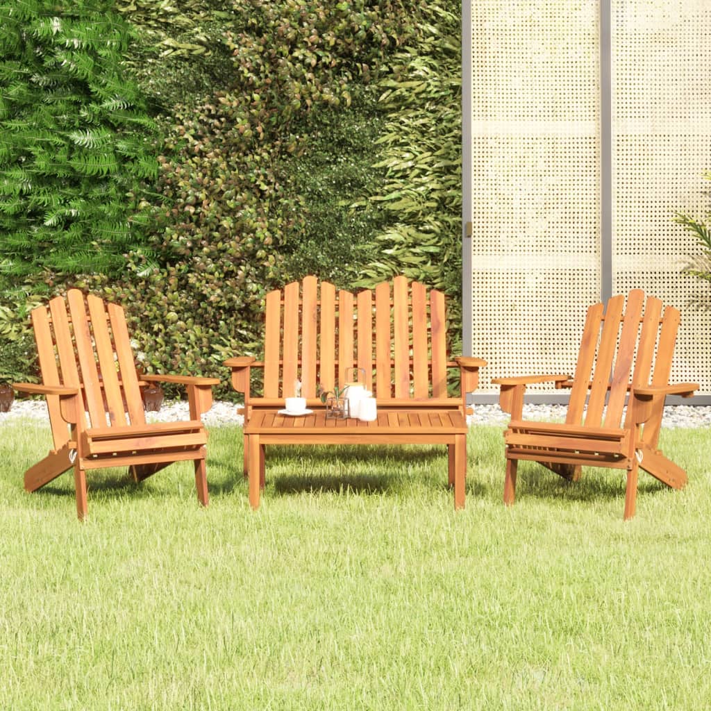 Set Salotto da Giardino Adirondack 4pz Legno Massello di Acacia 3152130