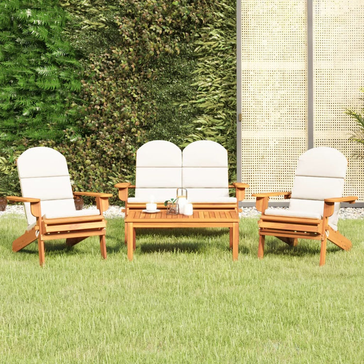 Set Salotto da Giardino Adirondack 4pz Legno Massello di Acacia