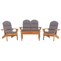 Set Salotto da Giardino Adirondack 4pz Legno Massello di Acacia 3152132