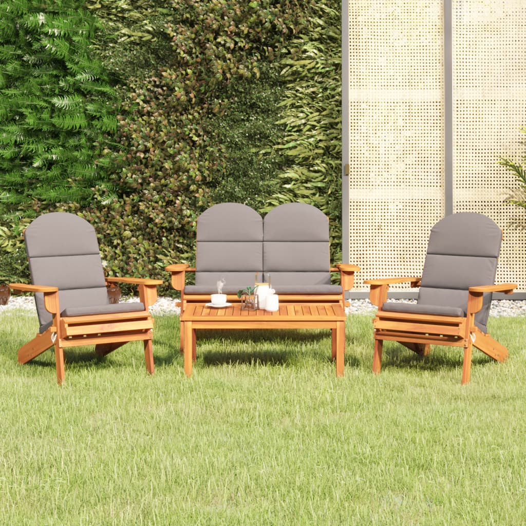 Set Salotto da Giardino Adirondack 4pz Legno Massello di Acacia 3152132