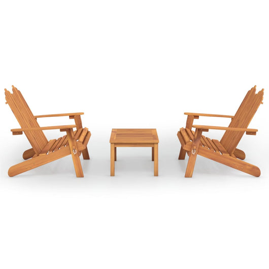 Set Salotto da Giardino Adirondack 3pz Legno Massello di Acacia