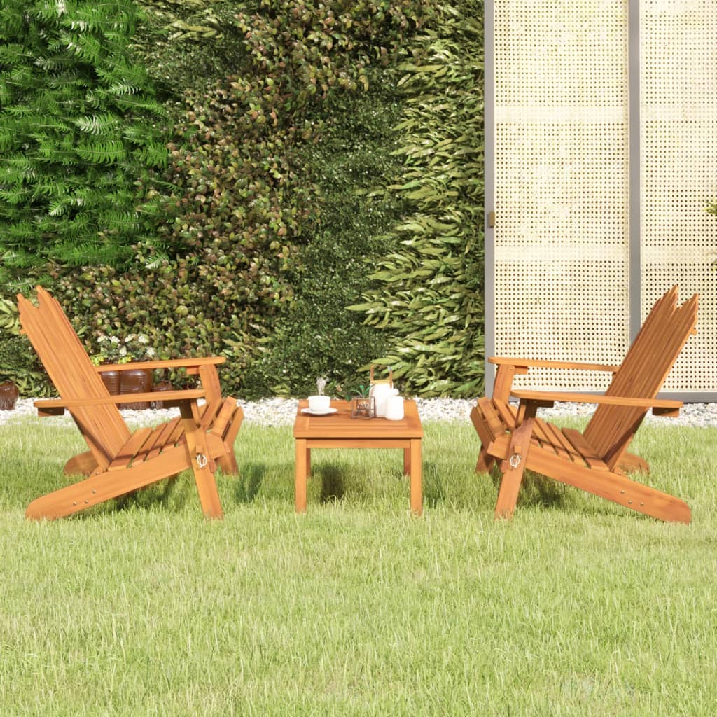 Set Salotto da Giardino Adirondack 3pz Legno Massello di Acaciacod mxl 78448