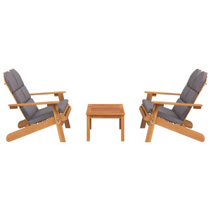 Set Salotto da Giardino Adirondack 3pz Legno Massello di Acacia 3152135