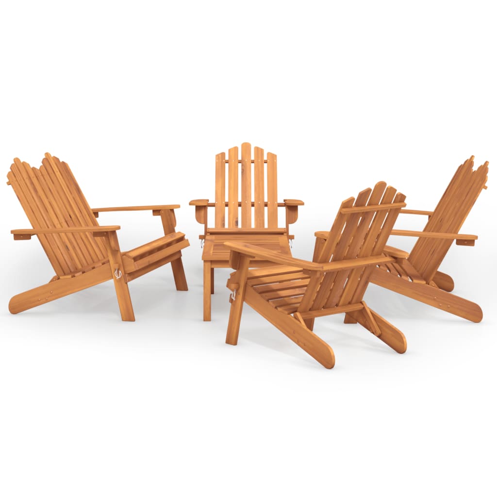 Set Salotto da Giardino Adirondack 5pz Legno Massello di Acacia 3152136