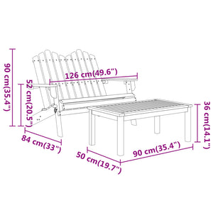 Set Salotto da Giardino Adirondack 5pz Legno Massello di Acacia 3152136