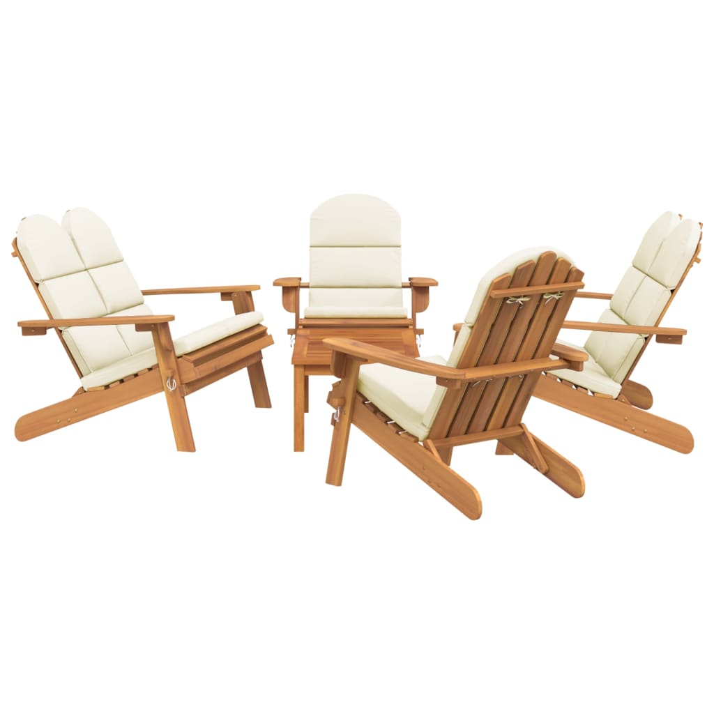 Set Salotto da Giardino Adirondack 5pz Legno Massello di Acaciacod mxl 126370