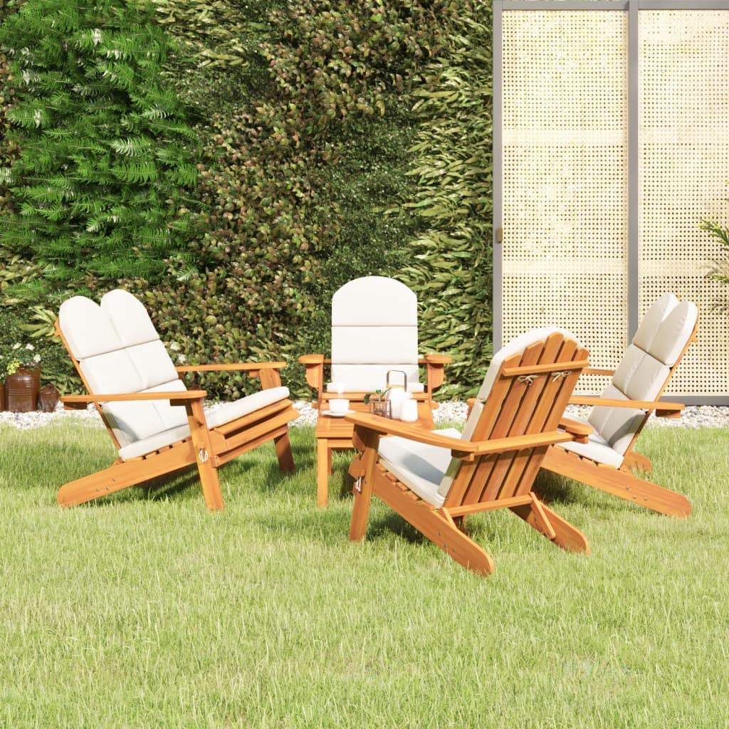 Set Salotto da Giardino Adirondack 5pz Legno Massello di Acaciacod mxl 126370