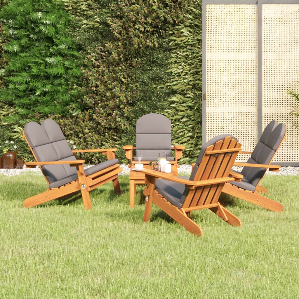 Set Salotto da Giardino Adirondack 5pz Legno Massello di Acacia 3152138