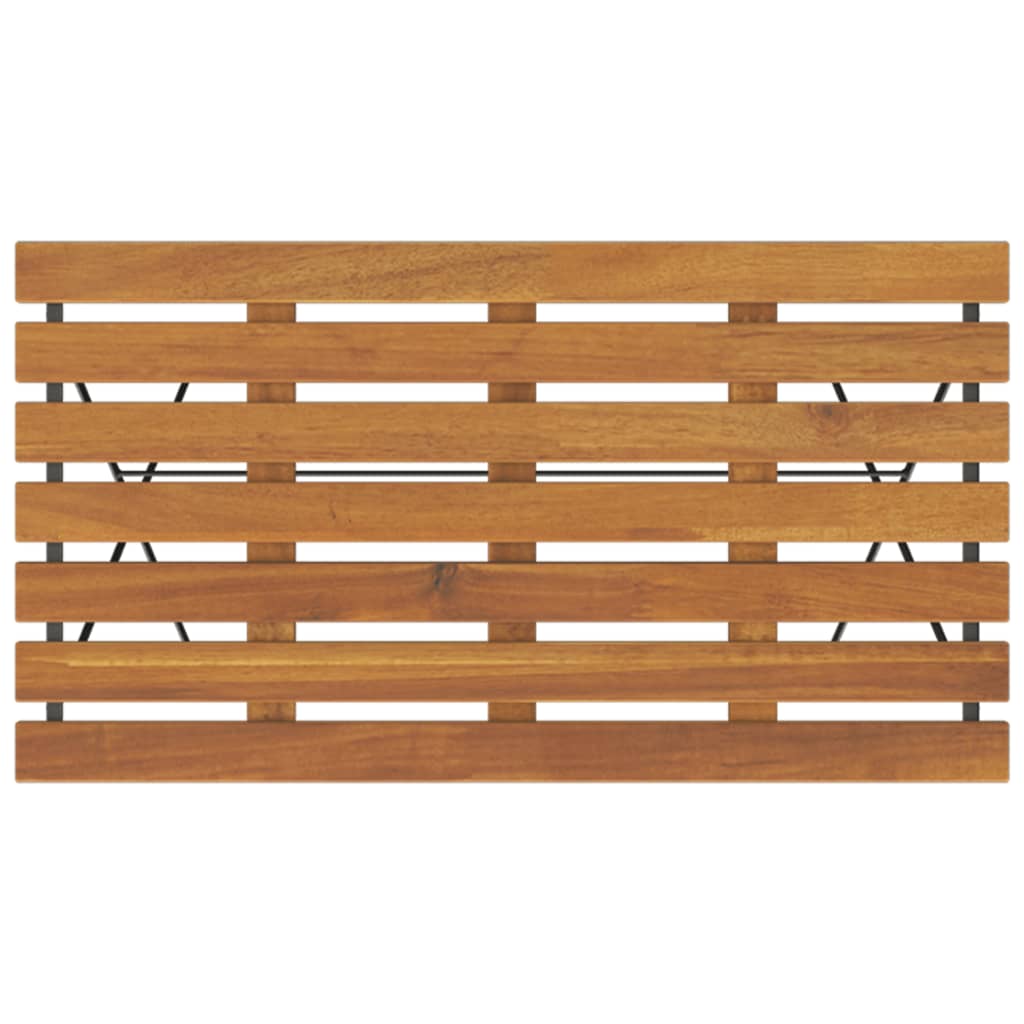 Set Bistrò Pieghevole 5pz in Legno Massello di Acacia e Acciaio 3152098