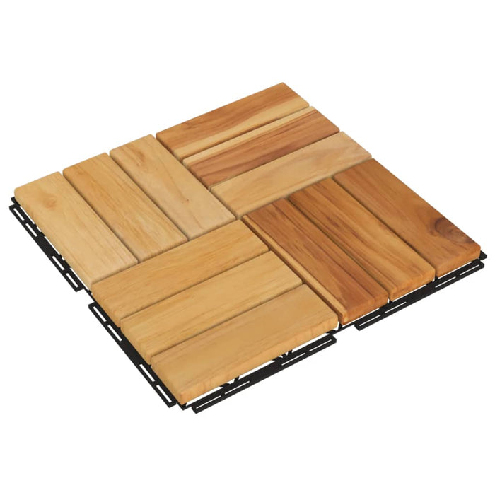 Piastrelle per Esterni 20pz 30x30 cm Legno Massello di Teakcod mxl 76229