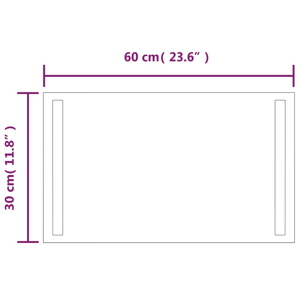 Specchio da Bagno con Luci LED 30x60 cm cod mxl 67845