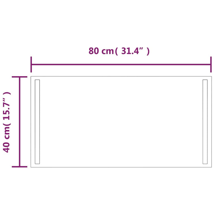 Specchio da Bagno con Luci LED 40x80 cm cod mxl 67620