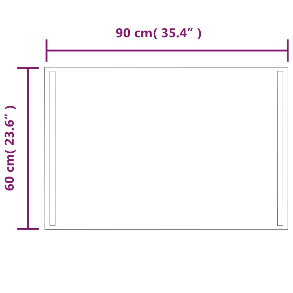 Specchio da Bagno con Luci LED 60x90 cm 3154069