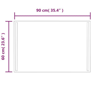 Specchio da Bagno con Luci LED 60x90 cm 3154069