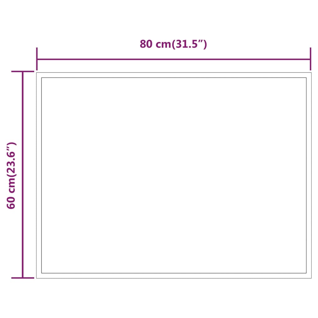 Specchio da Bagno con Luci LED 60x80 cm 3154081