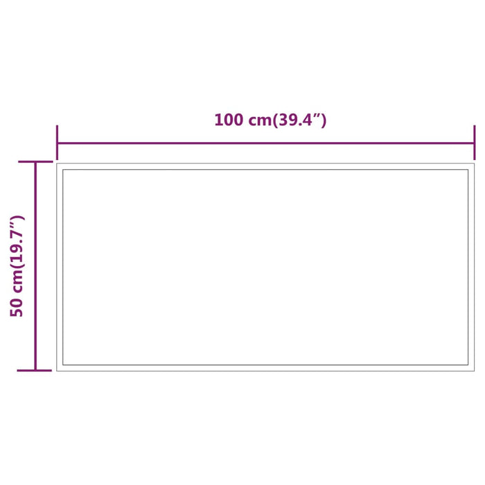 Specchio da Bagno con Luci LED 50x100 cm 3154086