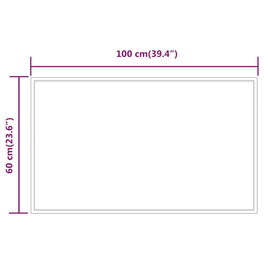 Specchio da Bagno con Luci LED 60x100 cm cod mxl 67370