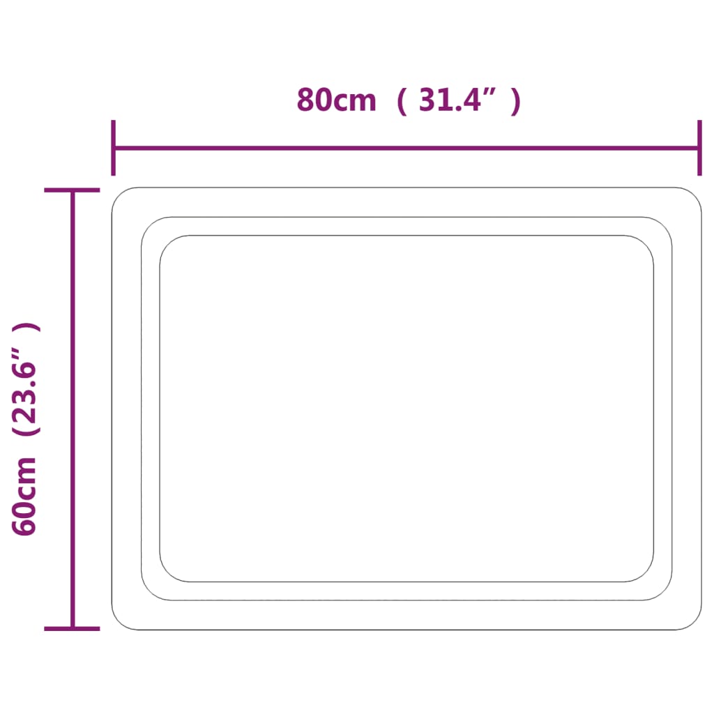 Specchio da Bagno con Luci LED 60x80 cm cod mxl 67793