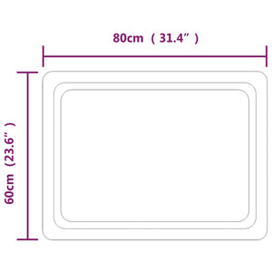 Specchio da Bagno con Luci LED 60x80 cm cod mxl 67793