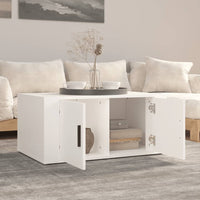 Tavolino da Salotto Bianco 80x50x36 cm in Legno Multistrato 816512