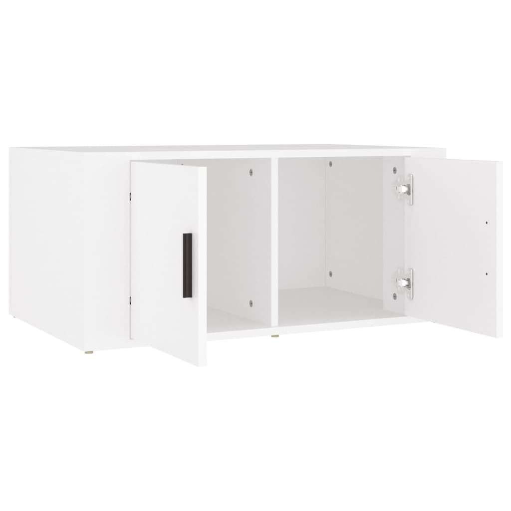 Tavolino da Salotto Bianco 80x50x36 cm in Legno Multistrato 816512