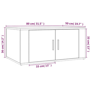 Tavolino da Salotto Bianco 80x50x36 cm in Legno Multistrato 816512