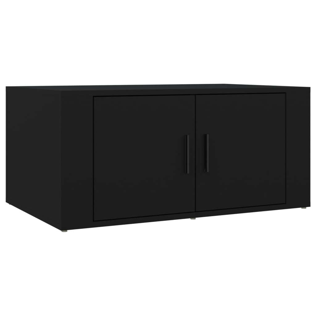 Tavolino da Salotto Nero 80x50x36 cm in Legno Multistrato