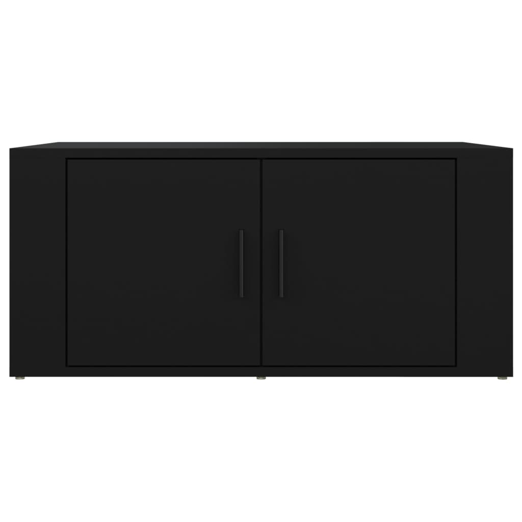 Tavolino da Salotto Nero 80x50x36 cm in Legno Multistrato