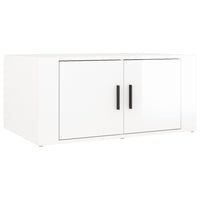 Tavolino da Salotto Bianco Lucido 80x50x36cm Legno Multistrato