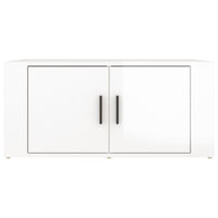 Tavolino da Salotto Bianco Lucido 80x50x36cm Legno Multistrato